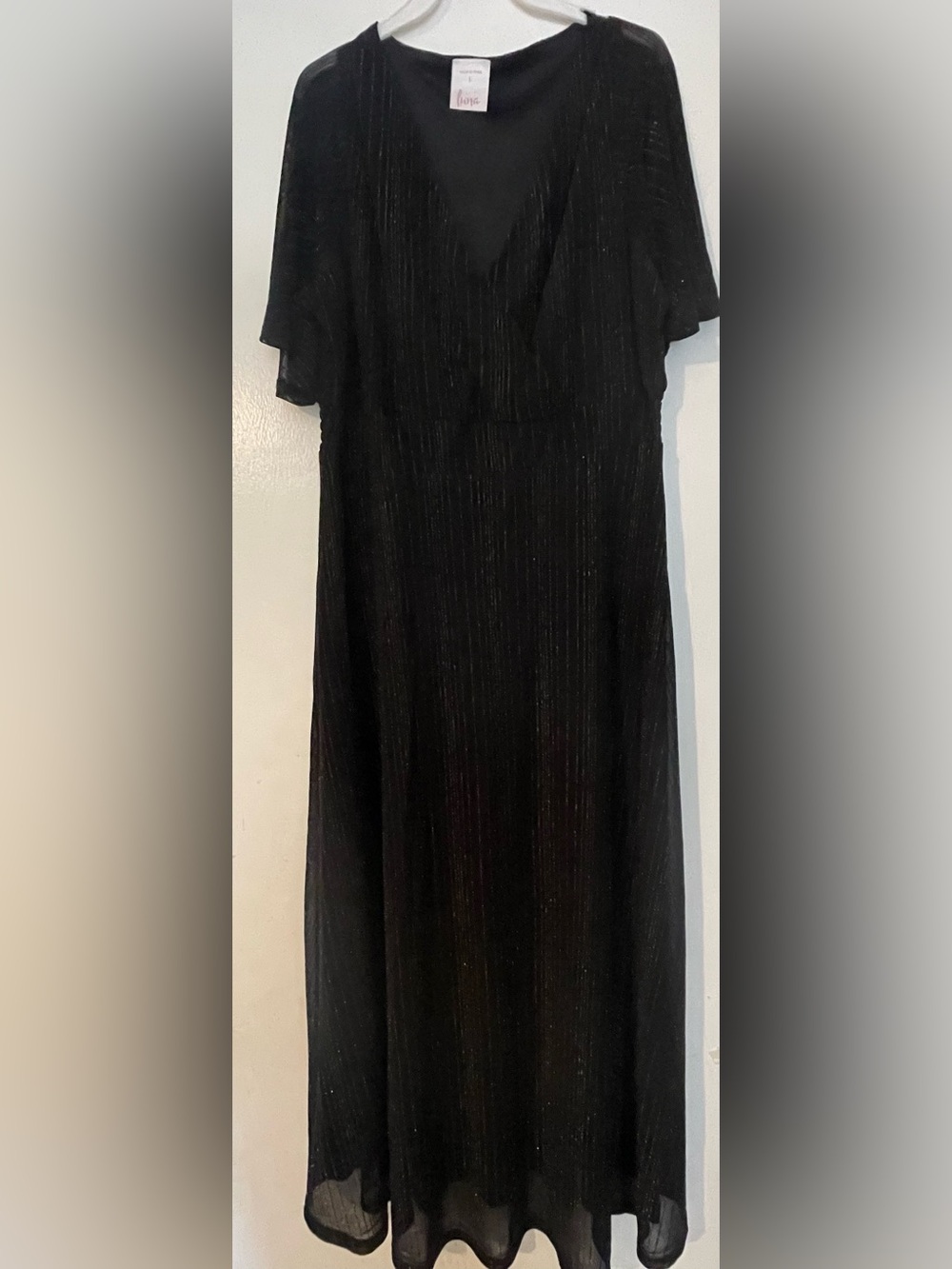 Luna Black Evening Maxi Dress - Elegant Sparkle